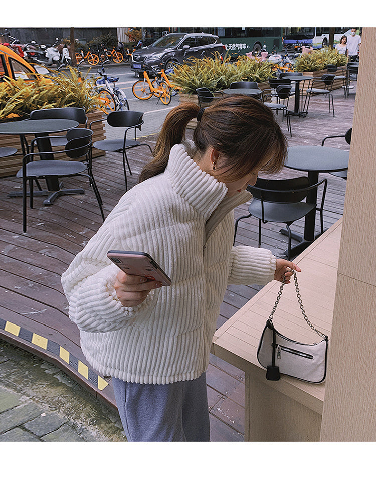 Loose corduroy padded jacket