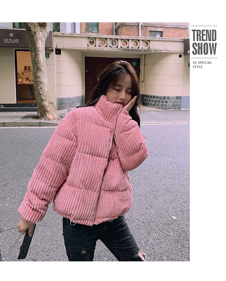 Loose corduroy padded jacket