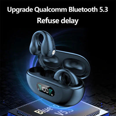 Bone Conduction Headphones TWS Earbuds Ear Clip Bluetooth 5.3 Touch Wireless Earphone In-Ear Bass HIFI Sports Headset